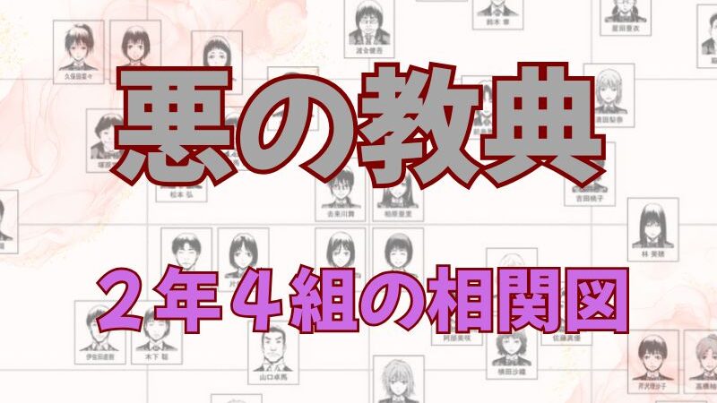 漫画「悪の教典」2年4組の相関図解説！ 